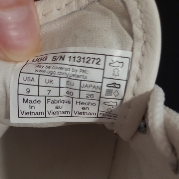 UGG Women's Sneakers in White with Leopard Accents - Picture 9 of 11